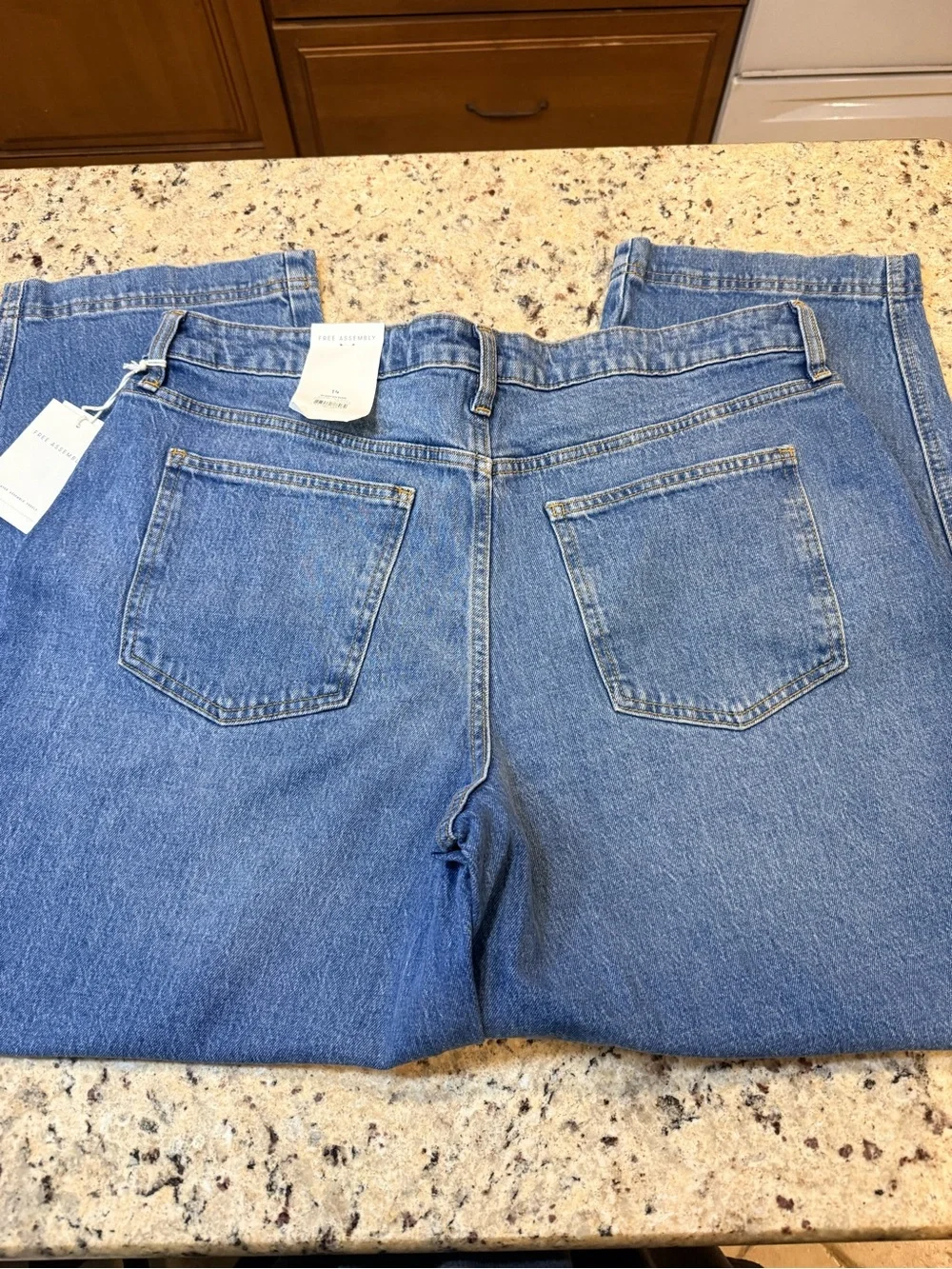 Free Assembly Wide Hem Barrel Jeans NWT